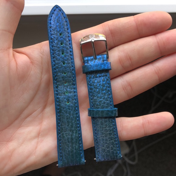 MICHELE DIAMOND 2 TONE WATCH + FREE BLUE REPLACEABLE BAND - Picture 10 of 12